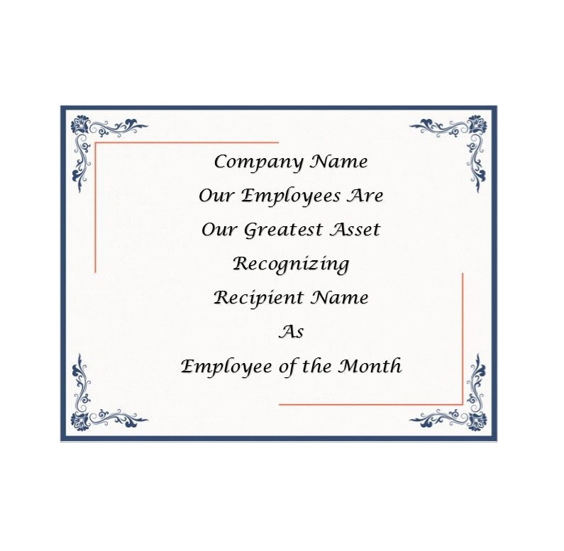 30 Printable Employee Of The Month Certificates Within Employee Of The Month Certificate Templates