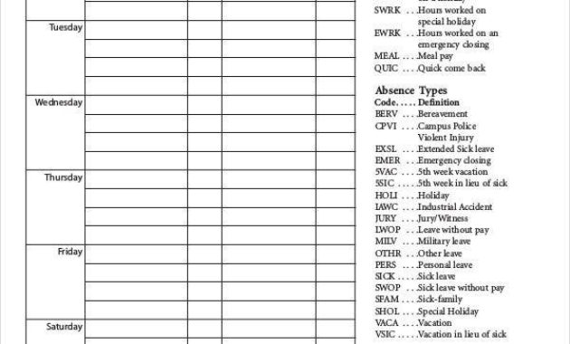 30 Printable Timesheet Templates Word Pdf Free Within Employee Time Log Template