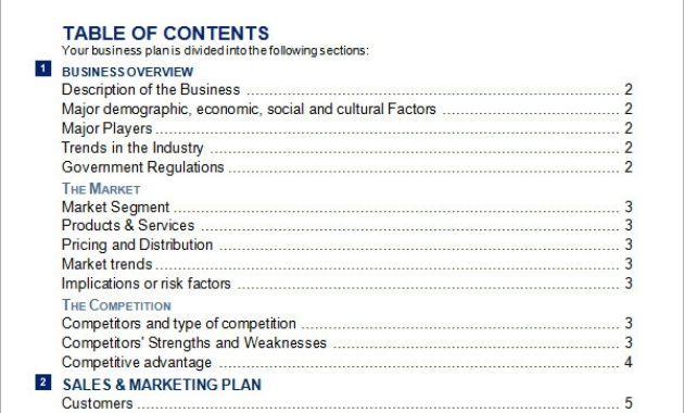 30 Sample Business Plans And Templates Sample Templates Regarding One Page Business Plan Template Word