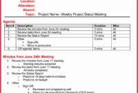 30 Weekly Staff Meeting Agenda Example Document Template Within Best Weekly Staff Meeting Agenda Template