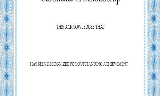 31 Award Certificates In Word Format In Best 10 Scholarship Award Certificate Editable Templates