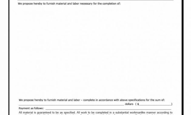31 Construction Proposal Template Construction Bid Forms Intended For Free Contractor Proposal Template