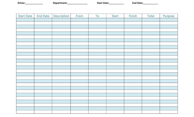 31 Printable Mileage Log Templates Free ᐅ Templatelab Regarding Free Vehicle Mileage Log Template