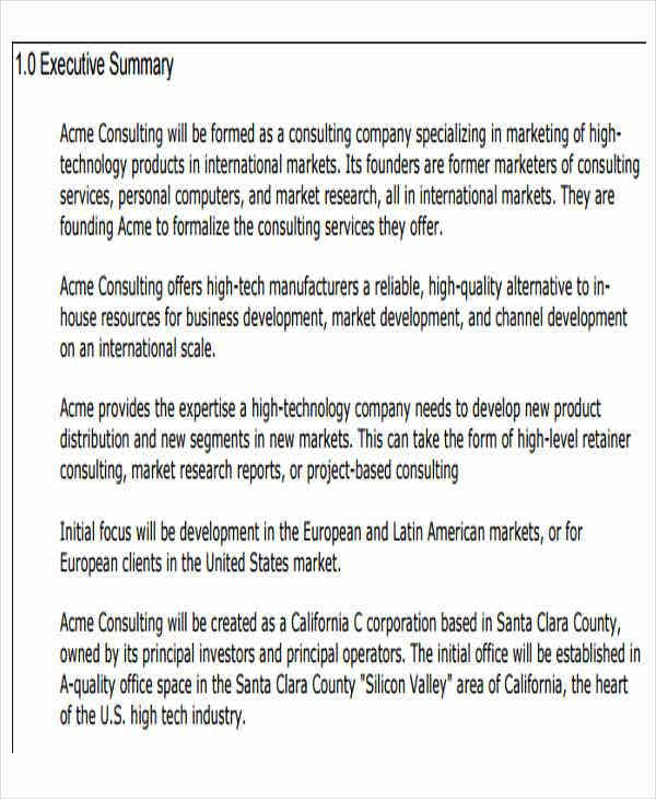 32 Free Business Plan Templates Word Pdf Free For Business Plan Template For Consulting Firm