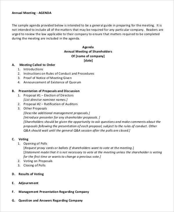 35 Printable Agenda Templates Free Premium Templates Pertaining To Quality Financial Meeting Agenda Template