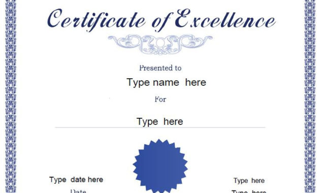 36 Free Printable Certificate Templates Free Download With Regard To Award Of Excellence Certificate Template