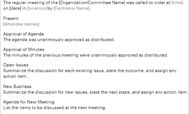 36 Meeting Minutes Template Free Word Pdf Doc Excel Pertaining To Committee Meeting Minutes Template