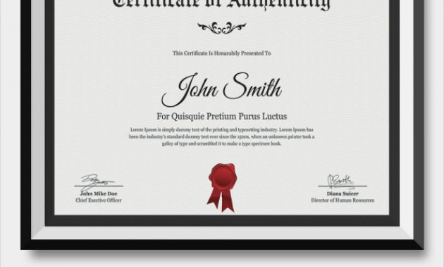36 Sample Certificate Of Authenticity Templates Sample In Certificate Of Authenticity Free Template