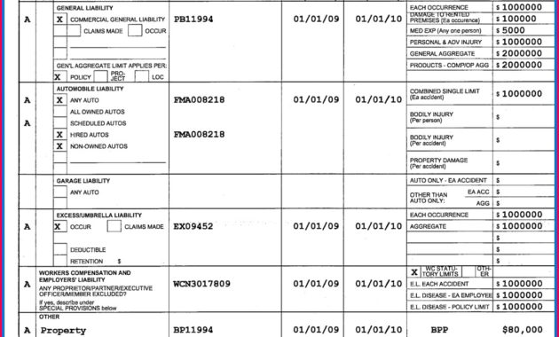 4 Acord Certificate Of Liability Insurance Template 07927 With Regard To Amazing Certificate Of Liability Insurance Template