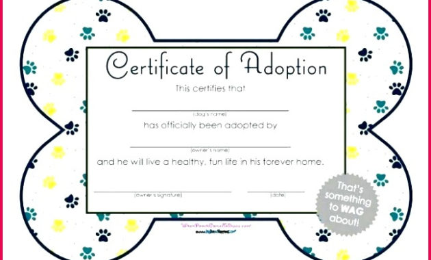 4 Adoption Certificate Template Dog 09696 Fabtemplatez Intended For Blank Adoption Certificate Template
