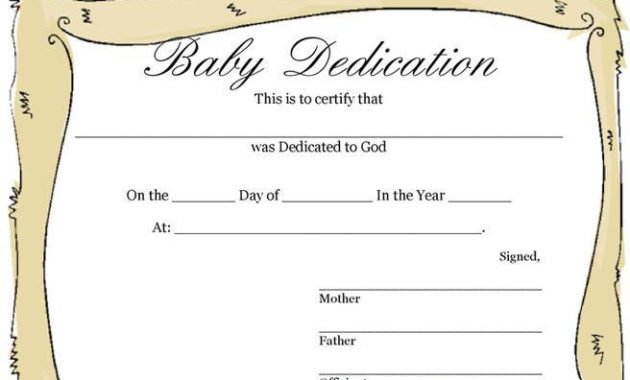 4 Baby Certificate Free Download Regarding Baby Dedication Certificate Templates