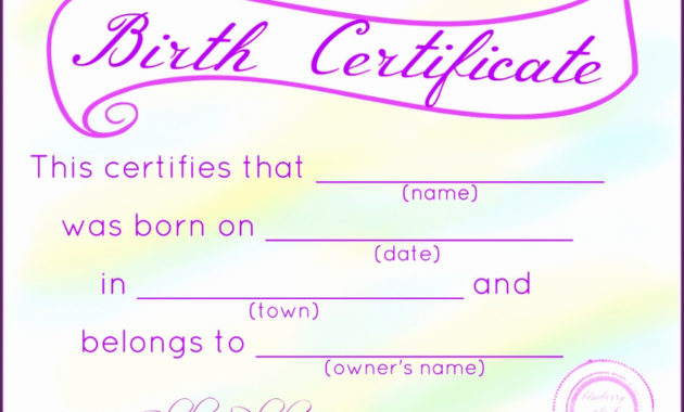4 Birth Certificate Template Just For Fun With Regard To Quality Novelty Birth Certificate Template
