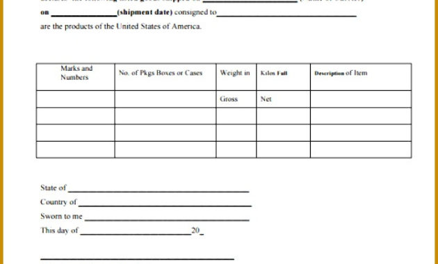 4 Certificate Of Origin Template Fabtemplatez With Printable Certificate Of Origin For A Vehicle Template