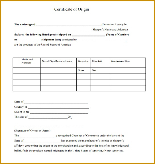 4 Certificate Of Origin Template Fabtemplatez With Regard To Certificate Of Origin Template Word