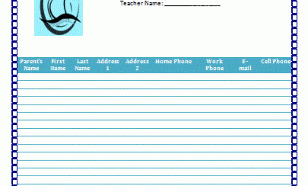 4 Contact List Templates Word Excel Pdf Free Regarding Free Business Directory Template
