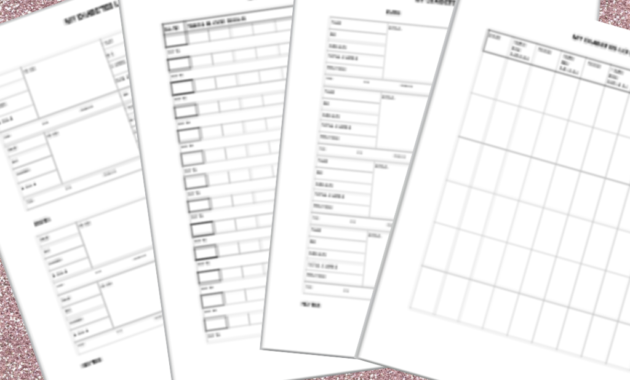 4 Diabetes Logbook Templates To Help Keep You On Track In Printable Diabetes Testing Log Template