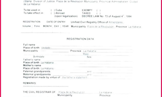 4 Free Birth Certificate Translation Template 09517 Within Free Mexican Marriage Certificate Translation Template