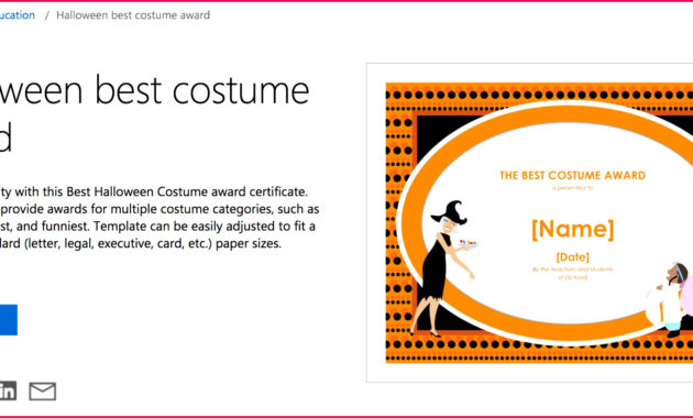 4 Halloween Costume Contest Certificates Templates 93426 Inside Halloween Costume Certificate Template