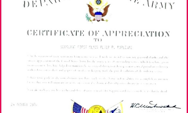 4 Military Certificate Of Appreciation Template 63725 Intended For Army Certificate Of Appreciation Template