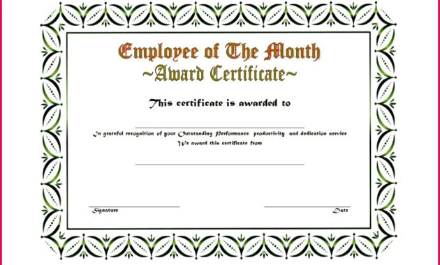 4 Outstanding Performance Certificate Templates 74433 With Quality Free Funny Award Certificate Templates For Word