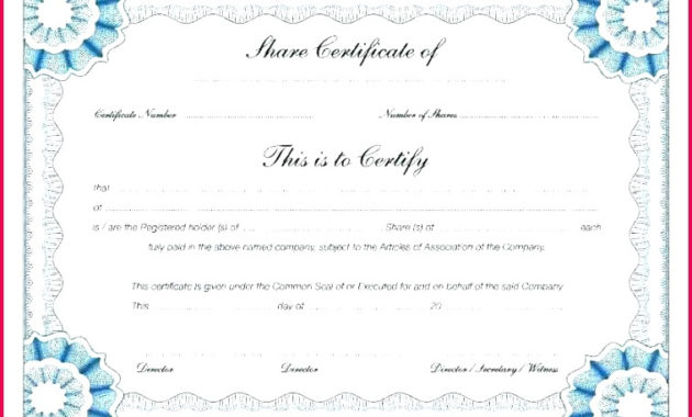 4 Uk Share Certificate Examples 04014 Fabtemplatez Pertaining To Corporate Share Certificate Template