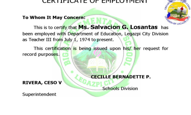 40 Best Certificate Of Employment Samples Free ᐅ Templatelab Intended For Certificate Of Employment Template