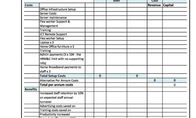 40 Cost Benefit Analysis Templates Examples ᐅ Templatelab Throughout Cost Breakdown Template