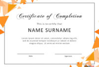 40 Fantastic Certificate Of Completion Templates Word Inside Printable Certificate Of Completion Word Template