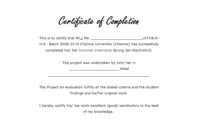 40 Fantastic Certificate Of Completion Templates Word Regarding Certificate Of Completion Word Template