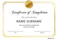 40 Fantastic Certificate Of Completion Templates Word With Regard To Printable Professional Certificate Templates For Word