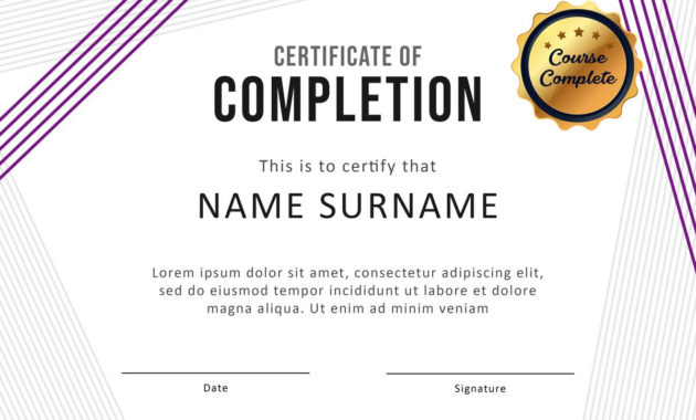 40 Fantastic Certificate Of Completion Templates Word Within Quality Powerpoint Certificate Templates Free Download