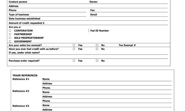 40 Free Credit Application Form Templates Samples With Regard To Business Account Application Form Template