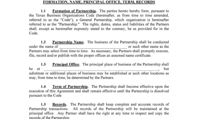 40 Free Partnership Agreement Templates Business General Throughout Small Business Agreement Template