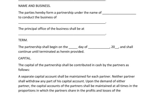 40 Free Partnership Agreement Templates Business General With Regard To Small Business Agreement Template