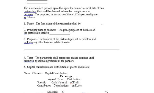 40 Free Partnership Agreement Templates Business In Business Partnership Contract Template Free