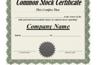 40 Free Stock Certificate Templates Word Pdf ᐅ Regarding Corporate Bond Certificate Template
