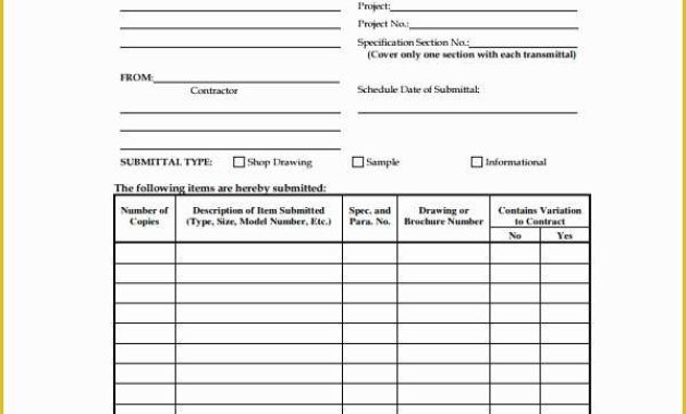 41 Free Construction Submittal Log Template Pertaining To Best Submittal Log Template Excel