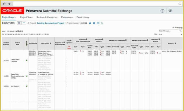 41 Free Construction Submittal Log Template With Submittal Log Template Excel