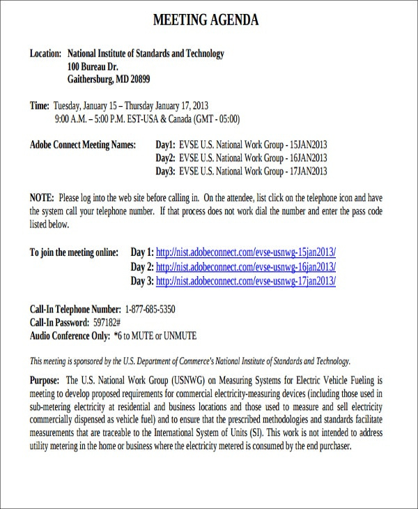 41 Meeting Agenda Templates Free Premium Templates Regarding Conference Call Agenda Template