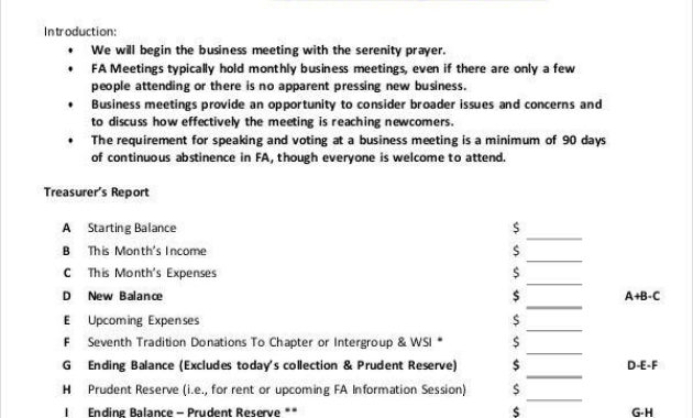 41 Meeting Agenda Templates Free Premium Templates With Regard To Quality Financial Meeting Agenda Template