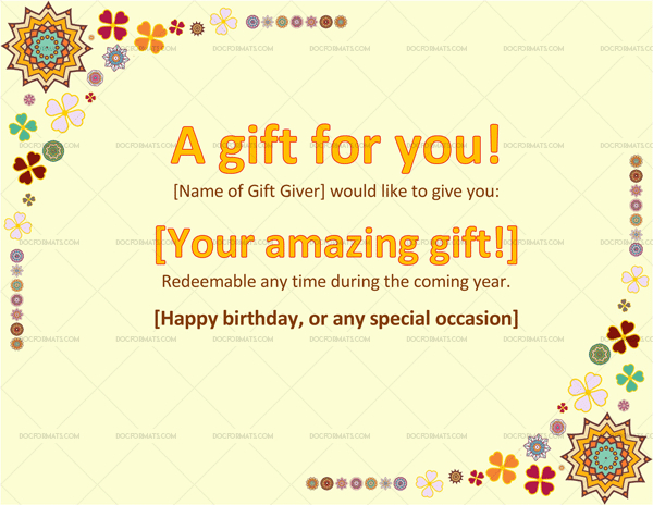 44 Free Printable Gift Certificate Templates For Word Pdf Regarding Awesome Present Certificate Templates