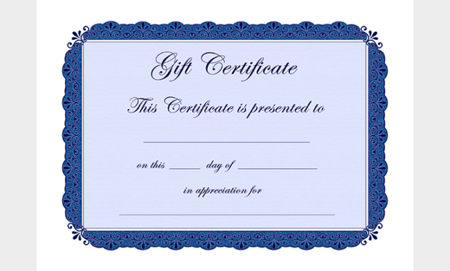 44 Free Printable Gift Certificate Templates For Word Pdf Within Printable Gift Certificates Templates Free