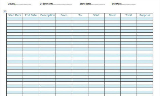44 Mileage Log Templates Free Word Excel Pdf Format For Self Employed Mileage Log Template
