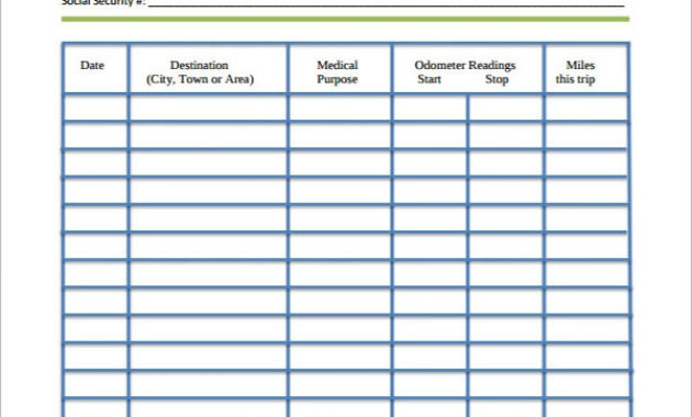 44 Mileage Log Templates Free Word Excel Pdf Format Throughout Mileage Log For Taxes Template