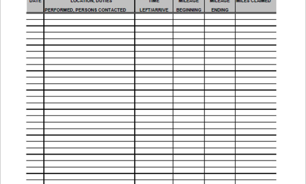 44 Mileage Log Templates Free Word Excel Pdf Format Within Mileage Log For Taxes Template