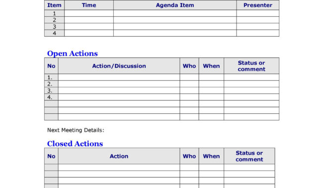 46 Effective Meeting Agenda Templates ᐅ Templatelab Inside Quality Simple Meeting Agenda Template