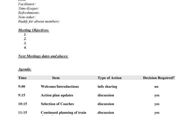 46 Effective Meeting Agenda Templates ᐅ Templatelab Intended For Best Business Strategy Meeting Agenda Template