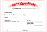 5 Birth Certificate Template Google Docs 67501 Fabtemplatez Intended For Editable Birth Certificate Template