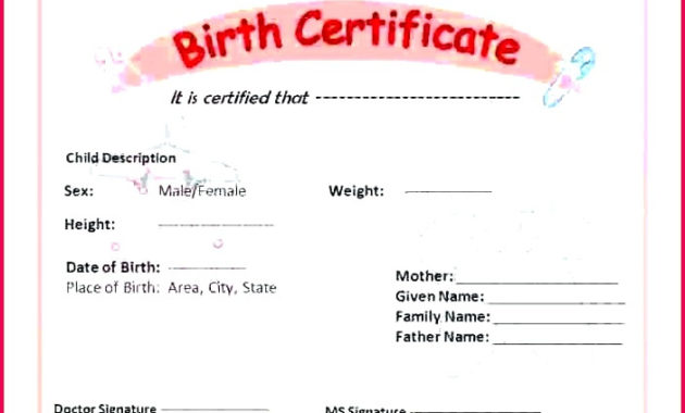 5 Birth Certificate Template Google Docs 67501 Fabtemplatez Intended For Editable Birth Certificate Template