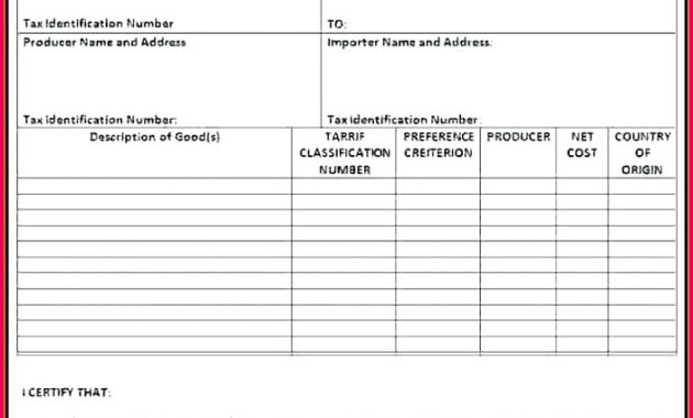5 Cafta Certificate Of Origin Form Download 41135 Throughout Certificate Of Origin Template Word